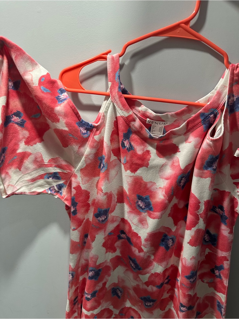 VENUS White Dress with Pink and Blue Floral Print - Picture 2 of 3